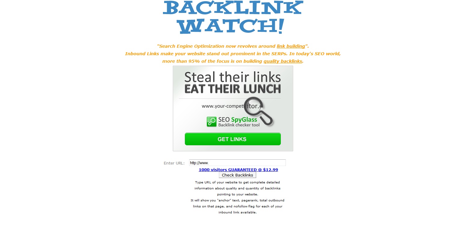 Backlink Watch Review - check backlinks for free
