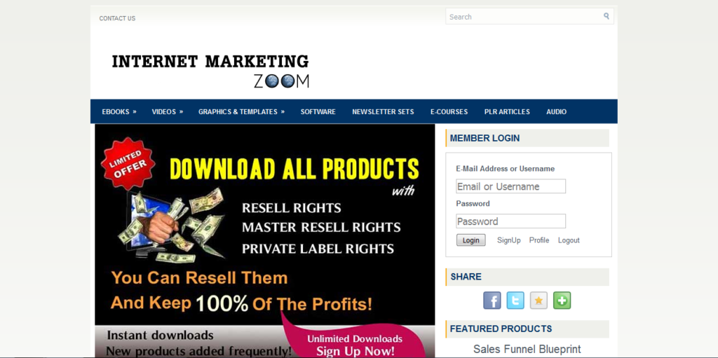internet marketing zoom membership plr