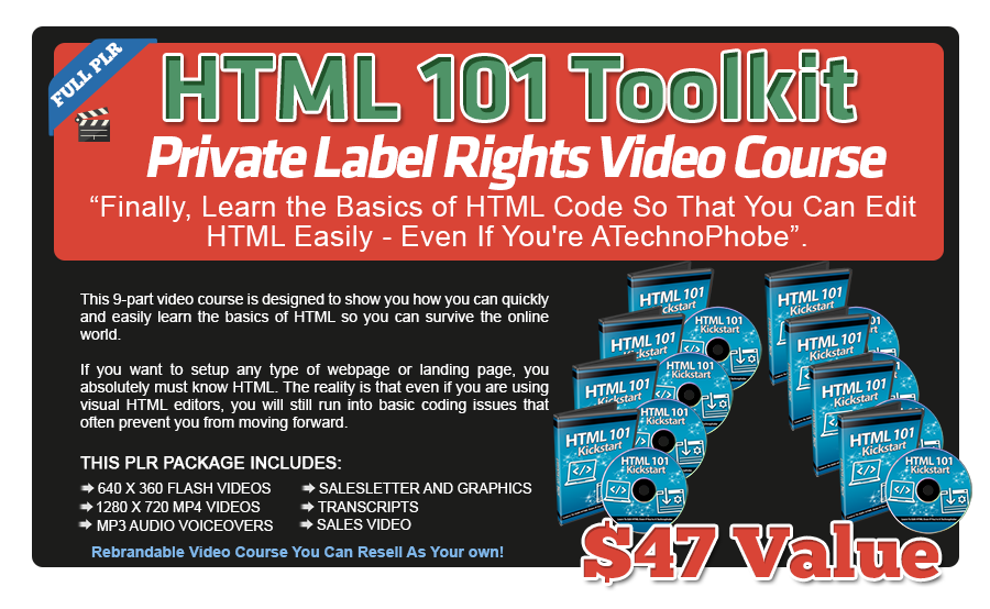 HTML 101 Toolkit PLR Videos