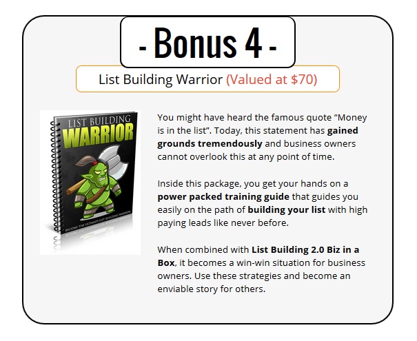 List Building 2.0 Bonus