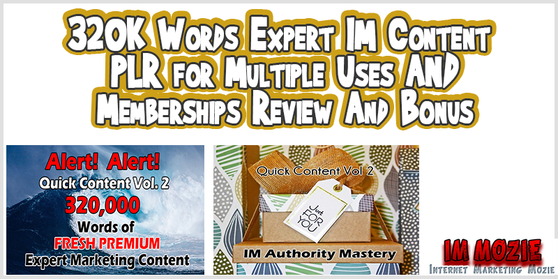 320K Words Expert IM Content PLR for Multiple Uses & Memberships Review