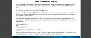 Resell Rights Weekly Free hosting