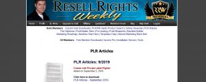 Resell Rights Weekly PLR Articles