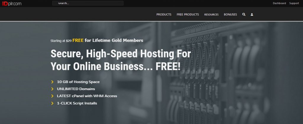 Free Website Hosting 10 gig hosting account for IDPLR gold members