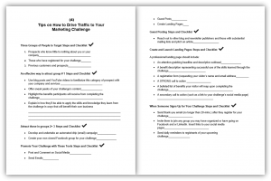 Roadmap to Using Challenges to Grow Your List and Revenue 4 Worksheet and Checklist