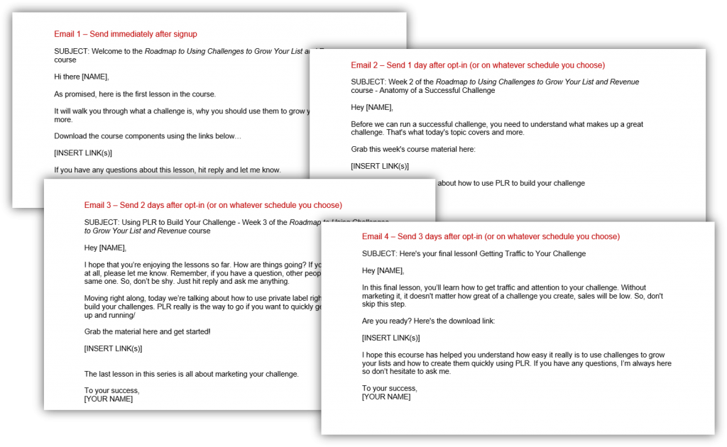 Roadmap to Using Challenges to Grow Your List and Revenue Emails