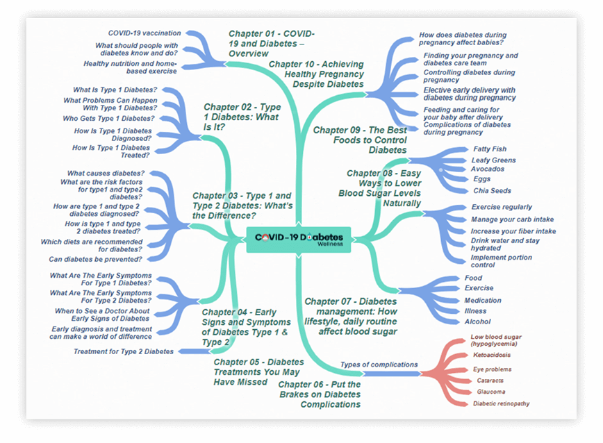 COVID 19 Diabetes Wellness Mind Map 2