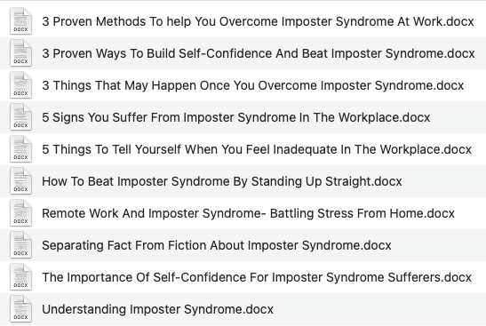 Overcome Imposter Syndrome Articles