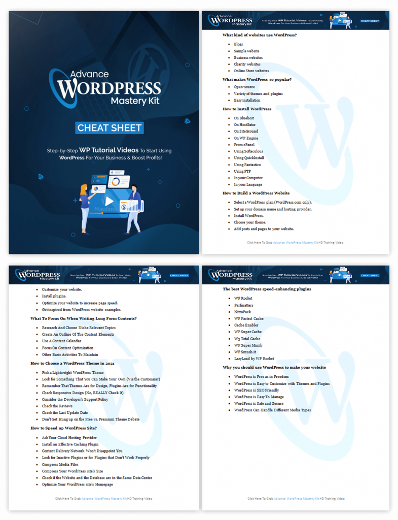 Advance WordPress Mastery Cheat Sheet 1