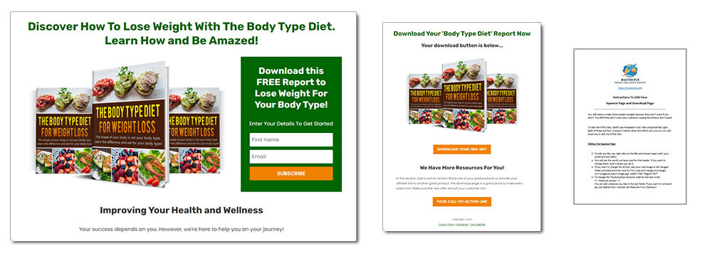 Body Type Dietary Health Different Types of Diets Diet PLR Squeeze Page and Download Page
