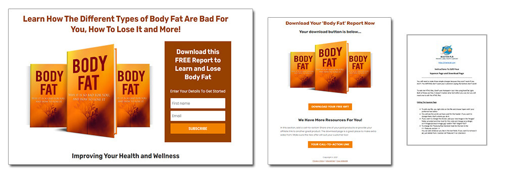 Dietary Health Different Types of Diets Body Fat PLR Report Squeeze Page