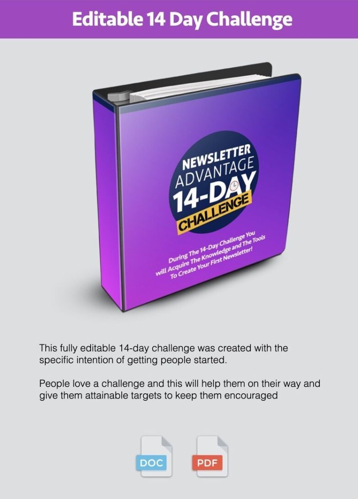Newsletter Advantage Editable 14 Day Challenge