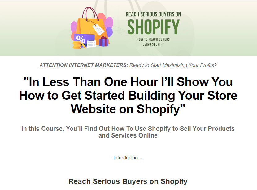 Shopify Sales Page