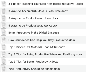 Simple Productivity Articles