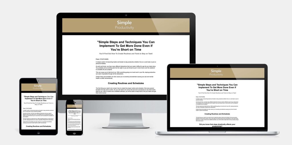 Simple Productivity Sales Page