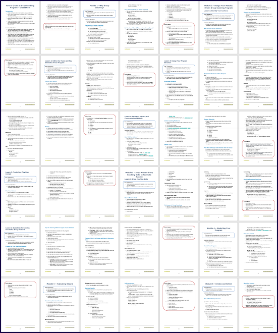 Create Your Group Coaching Program Summary Cheat Sheet
