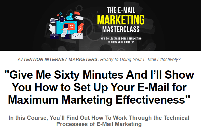 E Mail Marketing Masterclass Sales Page