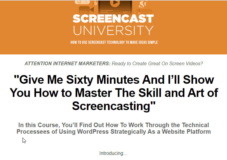 Screencast University Sales Page Image