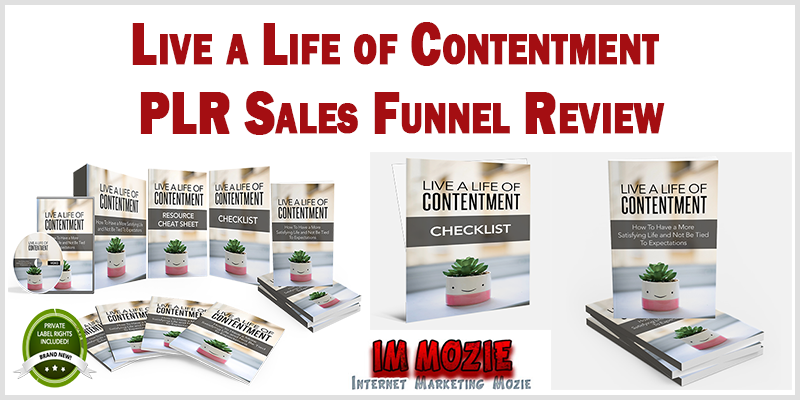 Live a Life of Contentment PLR Sales Funnel Review