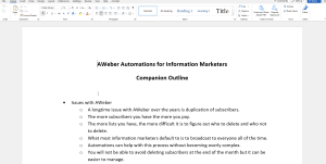 Aweber Automations companion outline